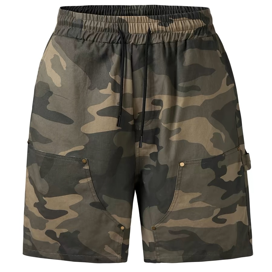 【TIA】美式复古迷彩运动多口袋工装裤夏季宽松休闲百搭高级感中裤