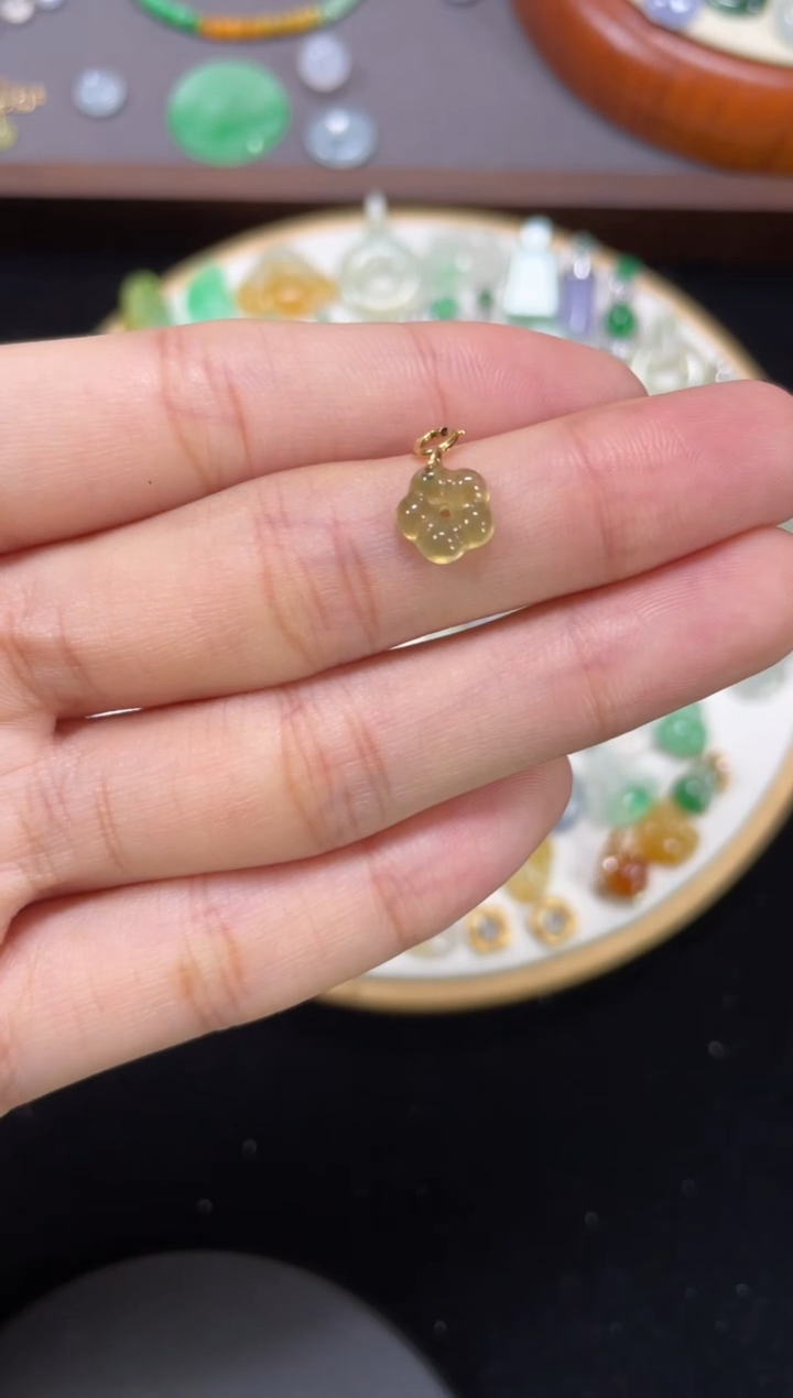 【闪购商品】翡翠吊坠(不含链)18K金镶嵌一个  JK681