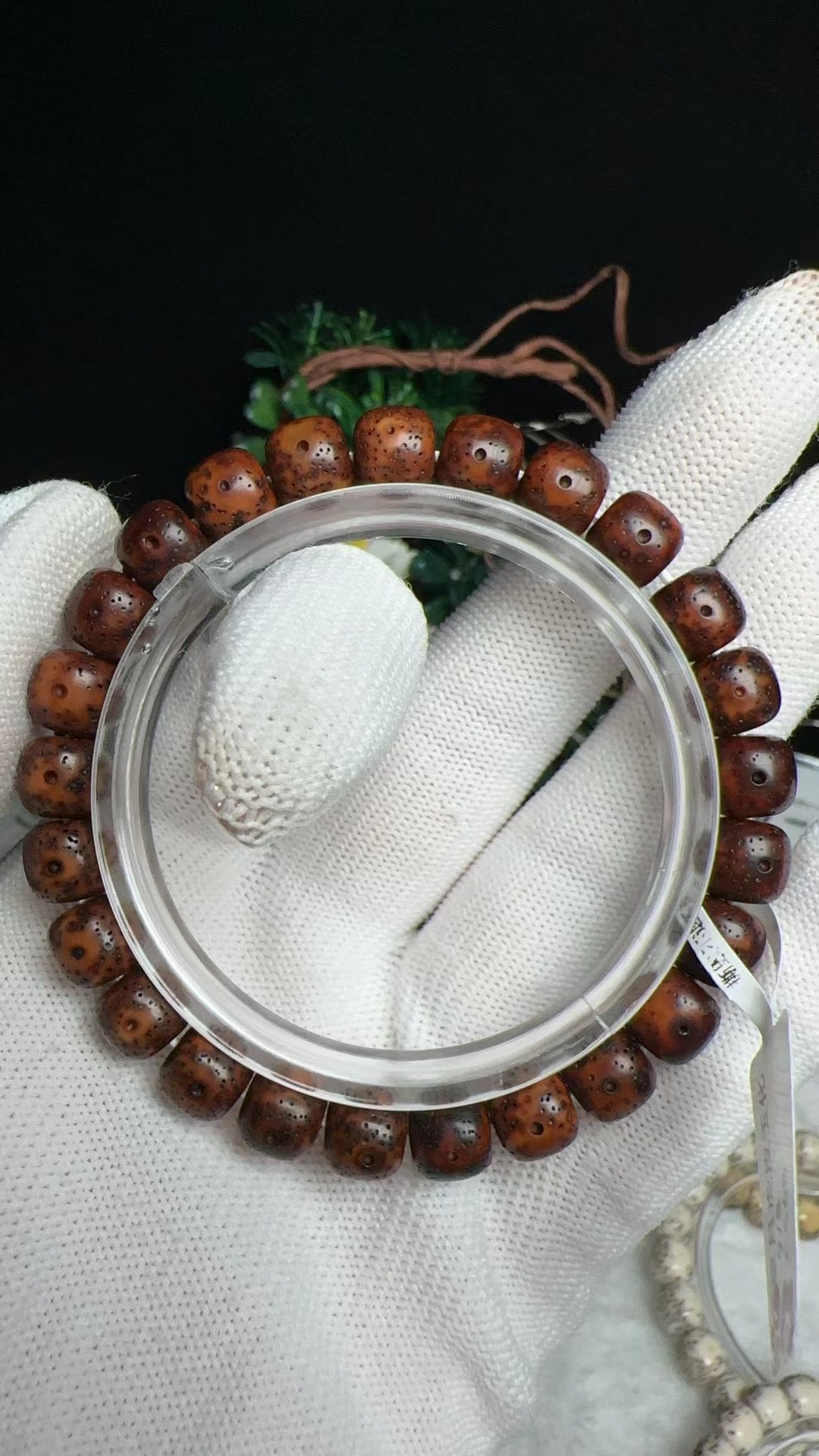 正宗海南星月菩提虎皮料单圈手串9/8mm