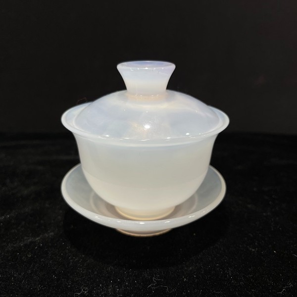 琢磨车间精品白冰透盖碗宽度9cm.高度8.5.厚度9cm.容量150ml茶具