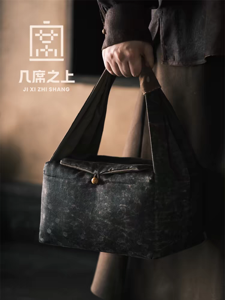 几席之上真丝香云纱波点风茶事包一壶公道多杯茶道收纳包