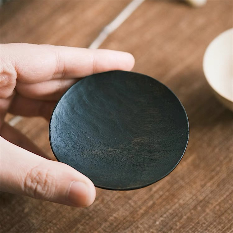 赤具 纯手工 茶托茶具零配木胎大漆 圆形