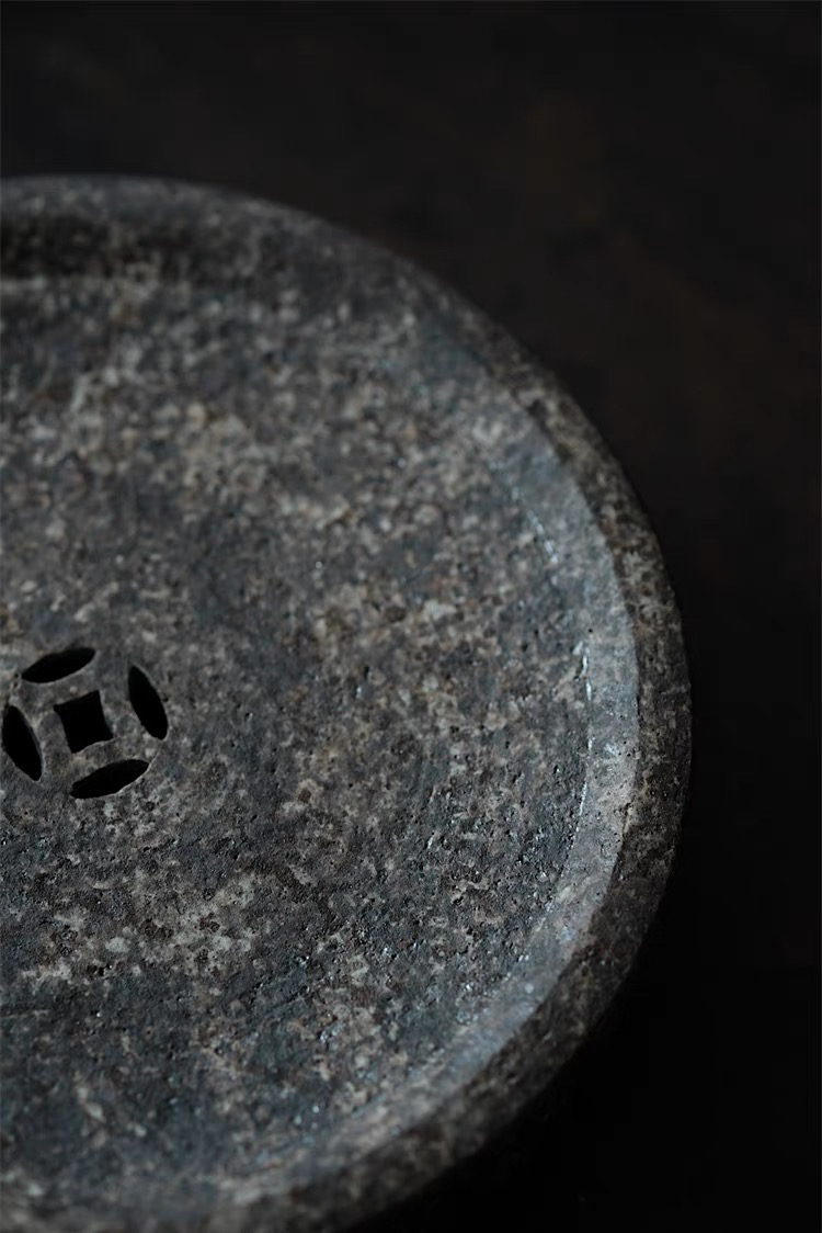 松风舍 赤贫系列陶泥 圆形壶托 壶承可养上下分开