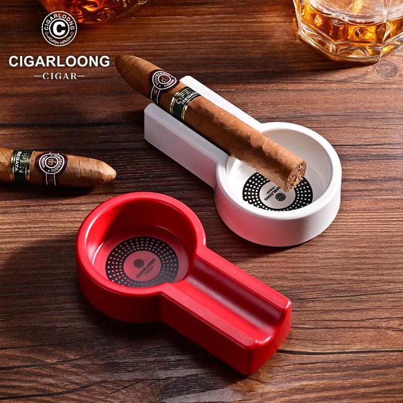 CIGARLOONG/茄龙雪茄烟灰缸大口径烟槽便携式雪茄灭烟器CL-M026