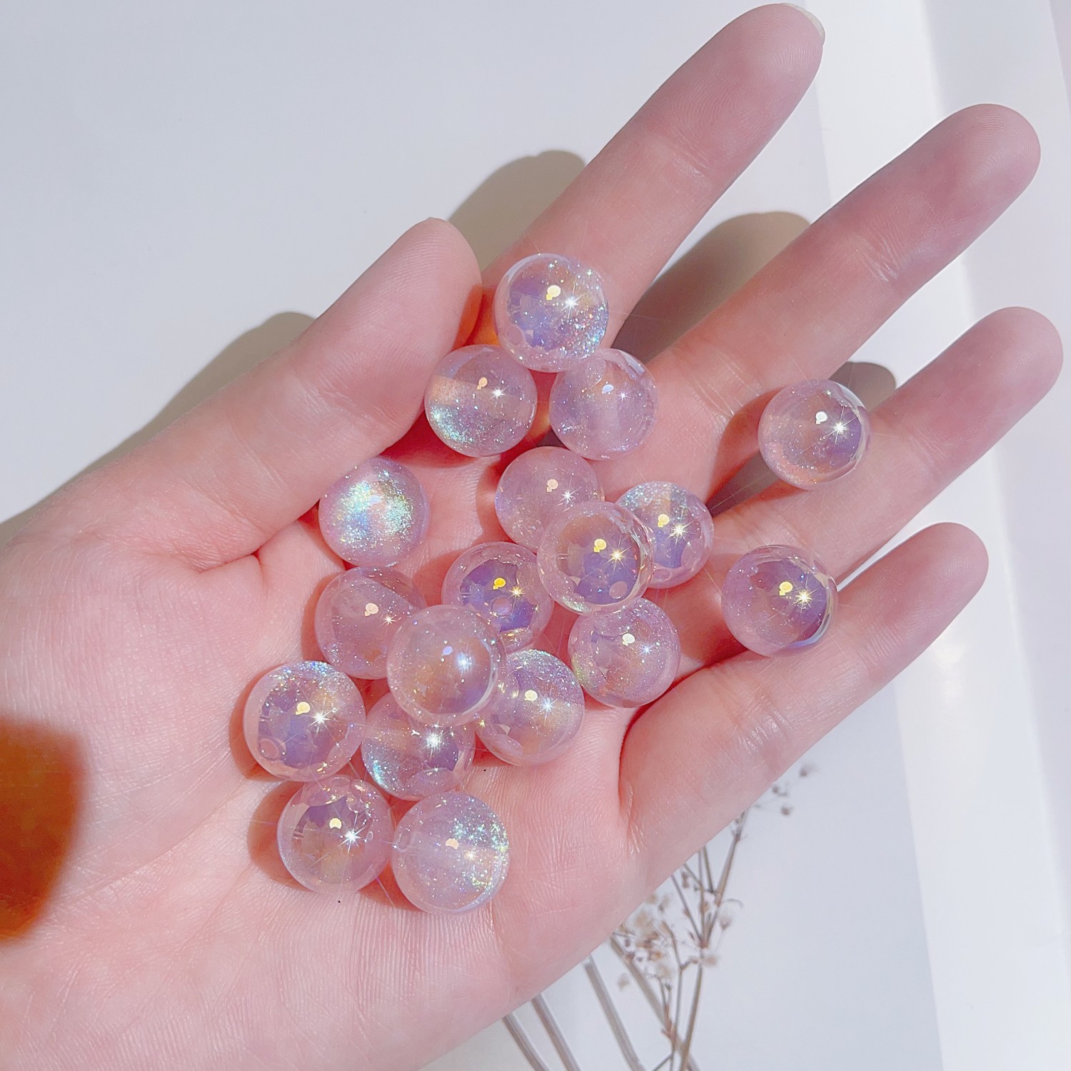 海蒂珠饰14mm人鱼猫眼系列直孔圆珠DIY手工配饰配件散珠