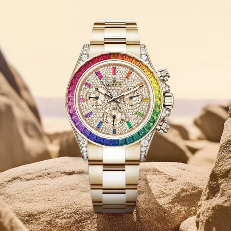 A-男士时尚金色经典多防水男士轻奢全自动机械=镀金手表A6066-YE