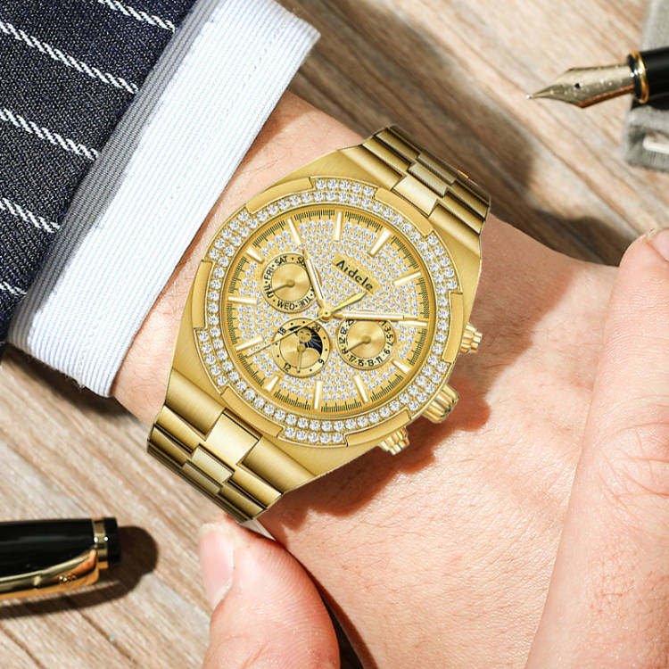 A-男士高档奢华多功能潮流金色男气质全自动机械手表-A8103-1-JX