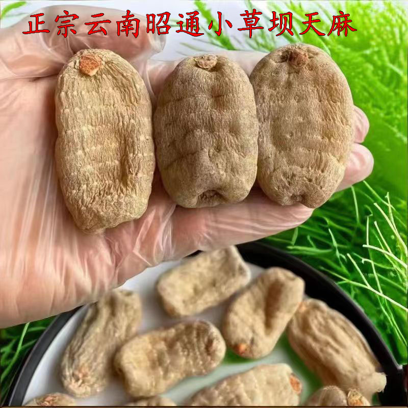 【干天麻】正宗云南昭通小草坝天麻新鲜无硫干货250克/500克磨粉片