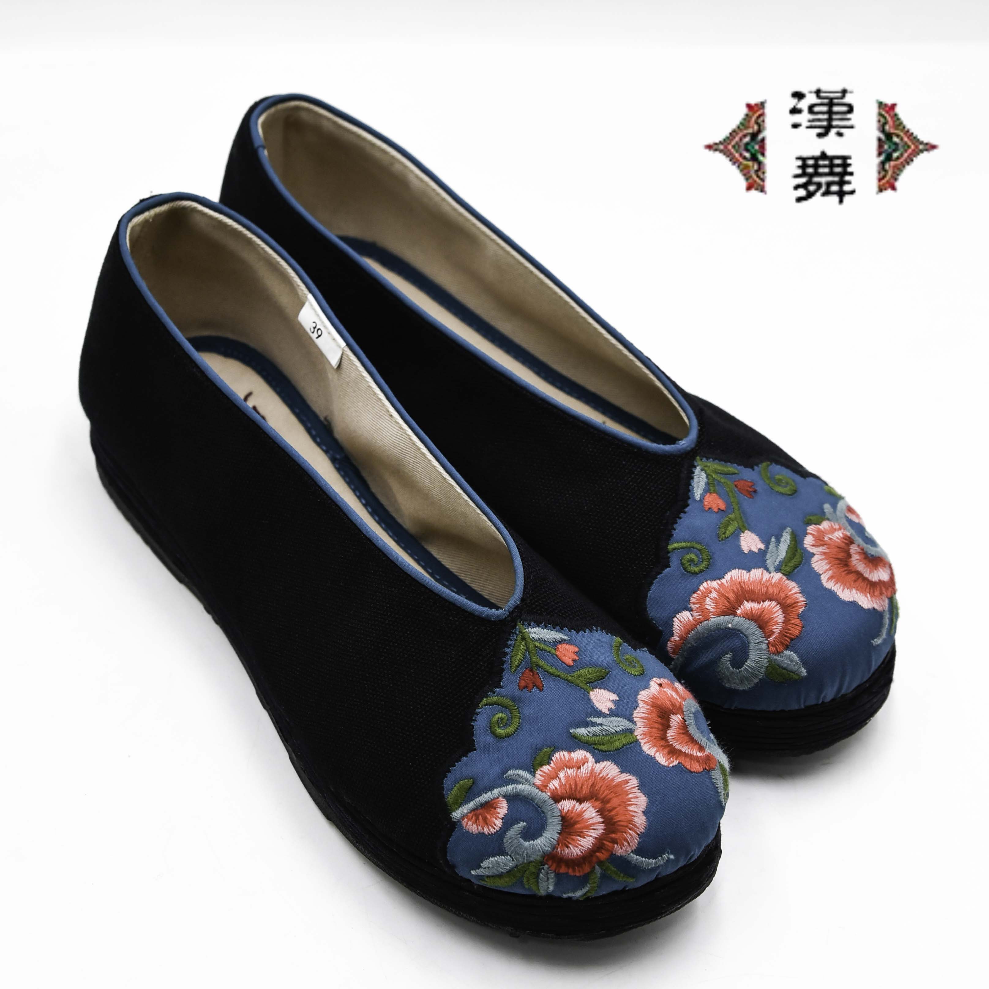 【春色满园】汉舞中国风千层底布鞋平底复古舒适绣花女鞋