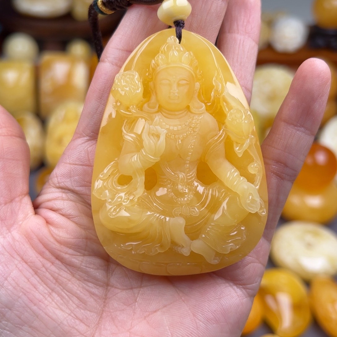 琥珀颈饰未镶嵌纯天然琥珀蜜蜡无优化