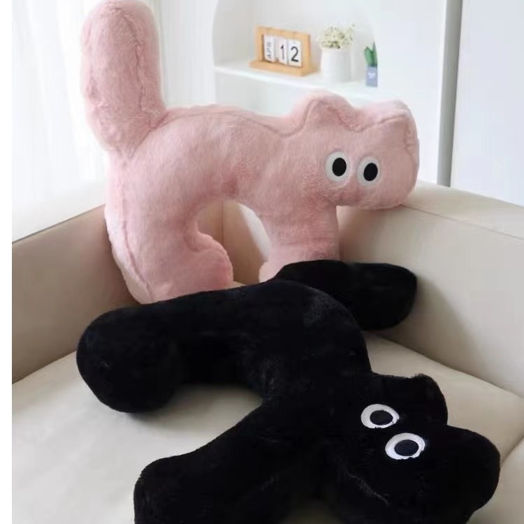 网红少女心睡枕可爱猫咪抱枕沙发床头靠枕创意生日礼品枕靠粉色