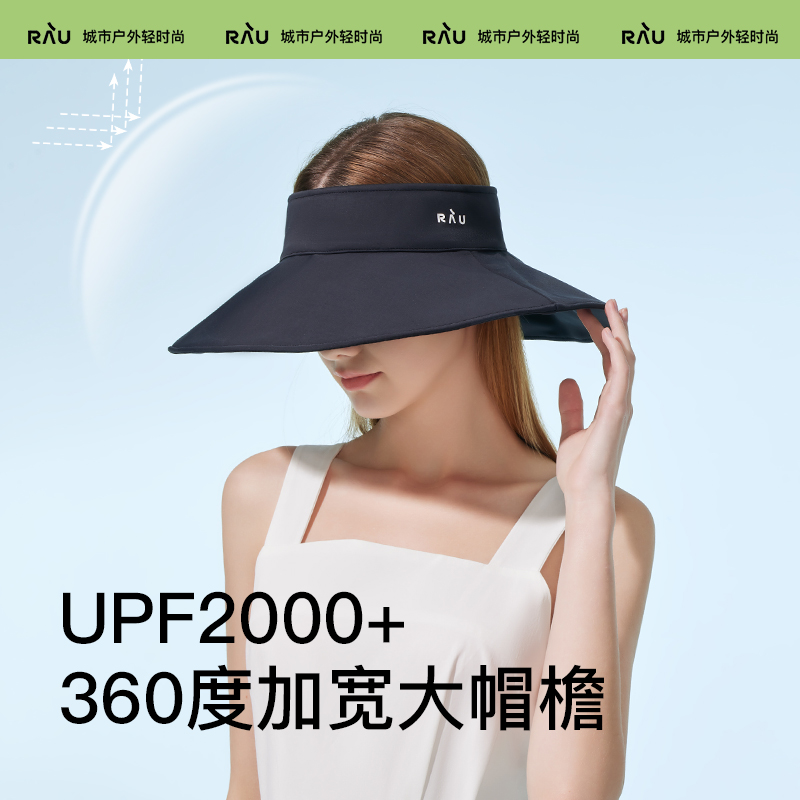 RAU360度空顶大檐防晒帽UPF50+ 可折叠收纳 赫本风
