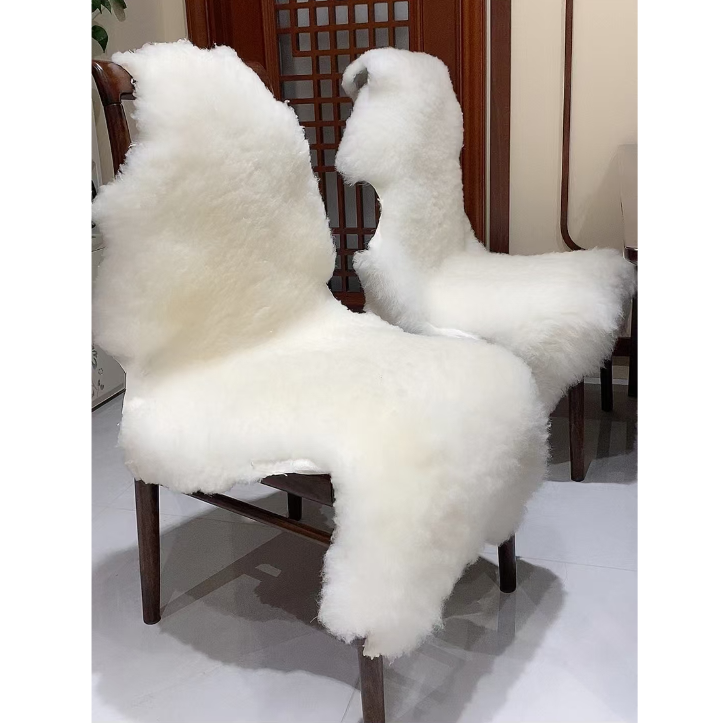 内蒙绵羊皮整张羊皮皮毛一体沙发坐垫汽车坐垫飘窗垫