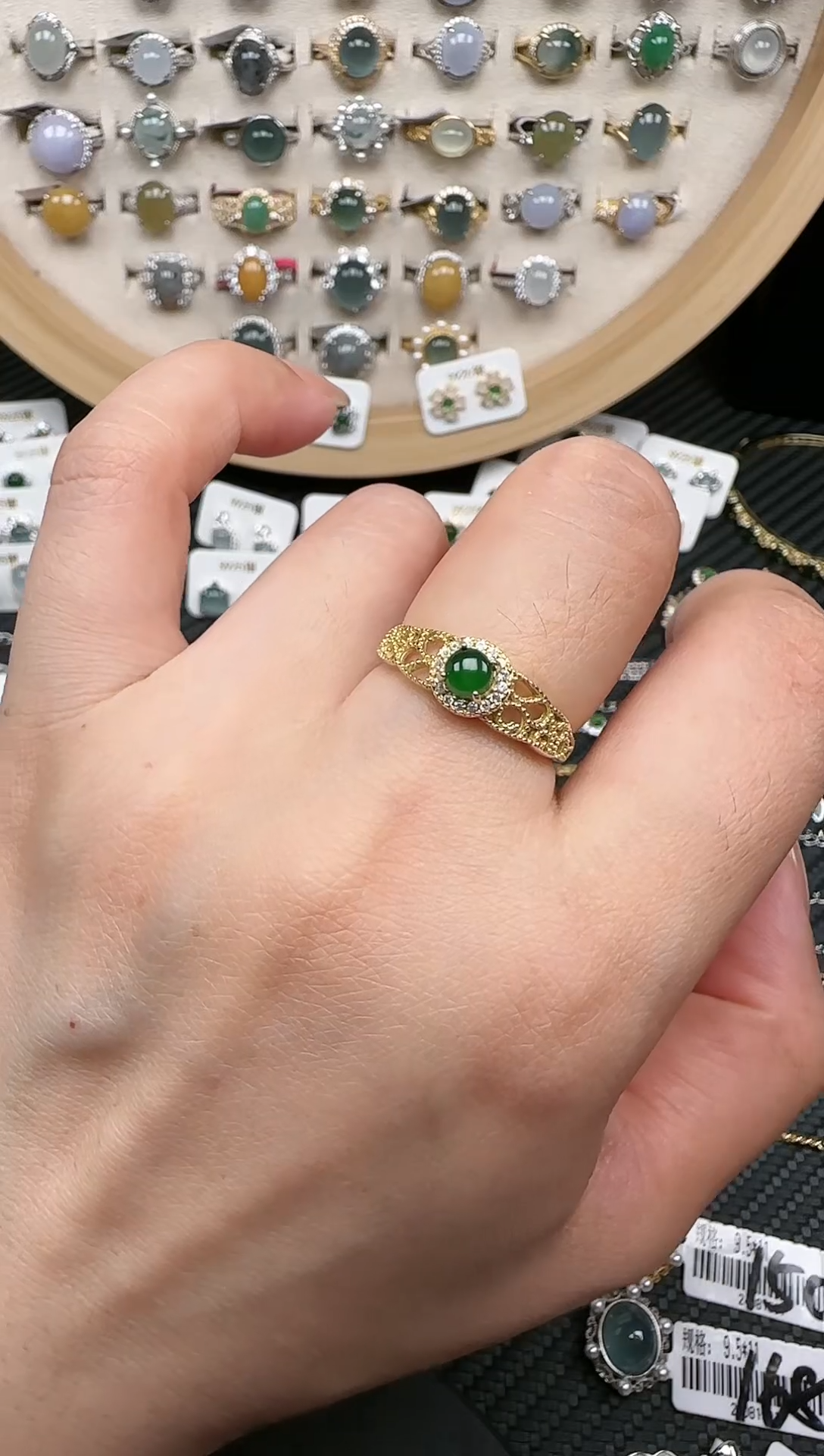 【闪购商品】翡翠戒指银S925镶嵌戒指07