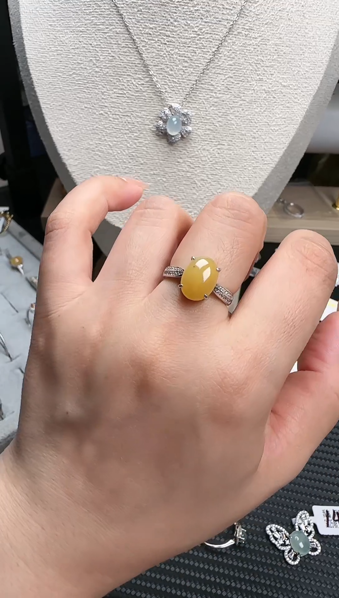 【闪购商品】翡翠戒指银S925镶嵌jz 13