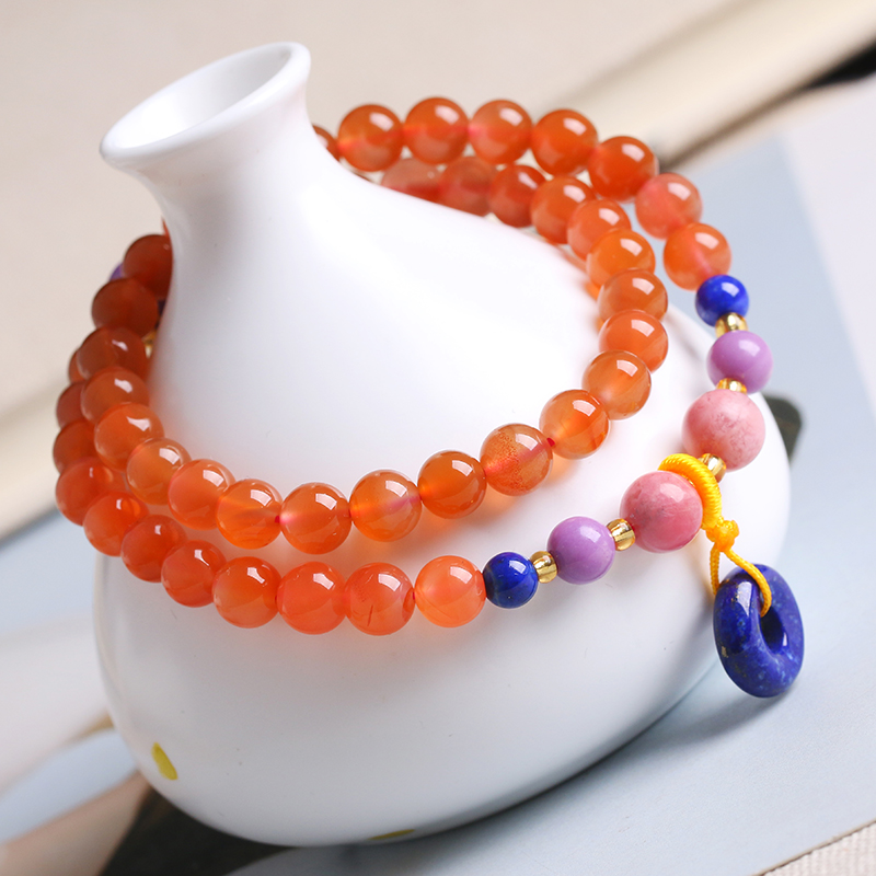 南红玛瑙多圈时尚饰品手链搭配天然配件女士时尚手串姐妹闺蜜同款