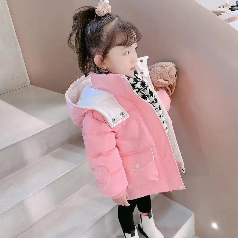 女童冬装衣新款洋气儿童免洗羽绒服宝宝亮面韩版袄外套