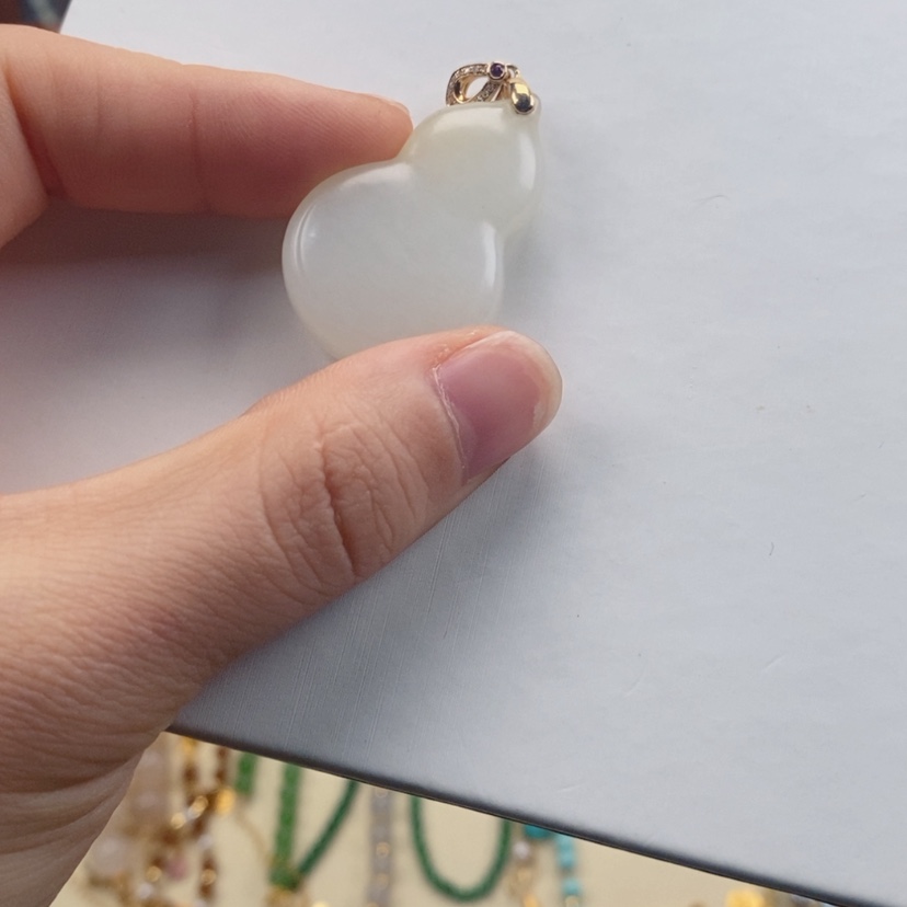 【闪购商品】和田玉颈饰18K金镶嵌