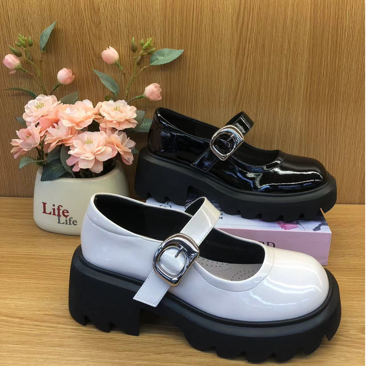 Qin&beale/千佰莉厚底女高跟法式单鞋33101010911