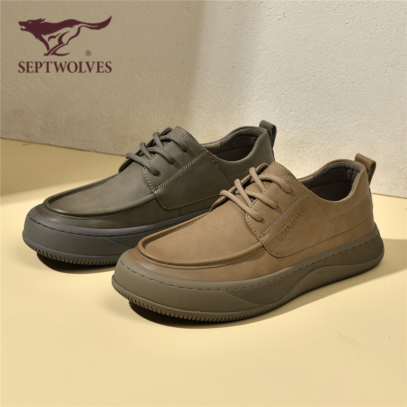 七匹狼男士商务潮流上班琥珀流光风英伦风低帮板鞋百搭休闲皮鞋男商品图