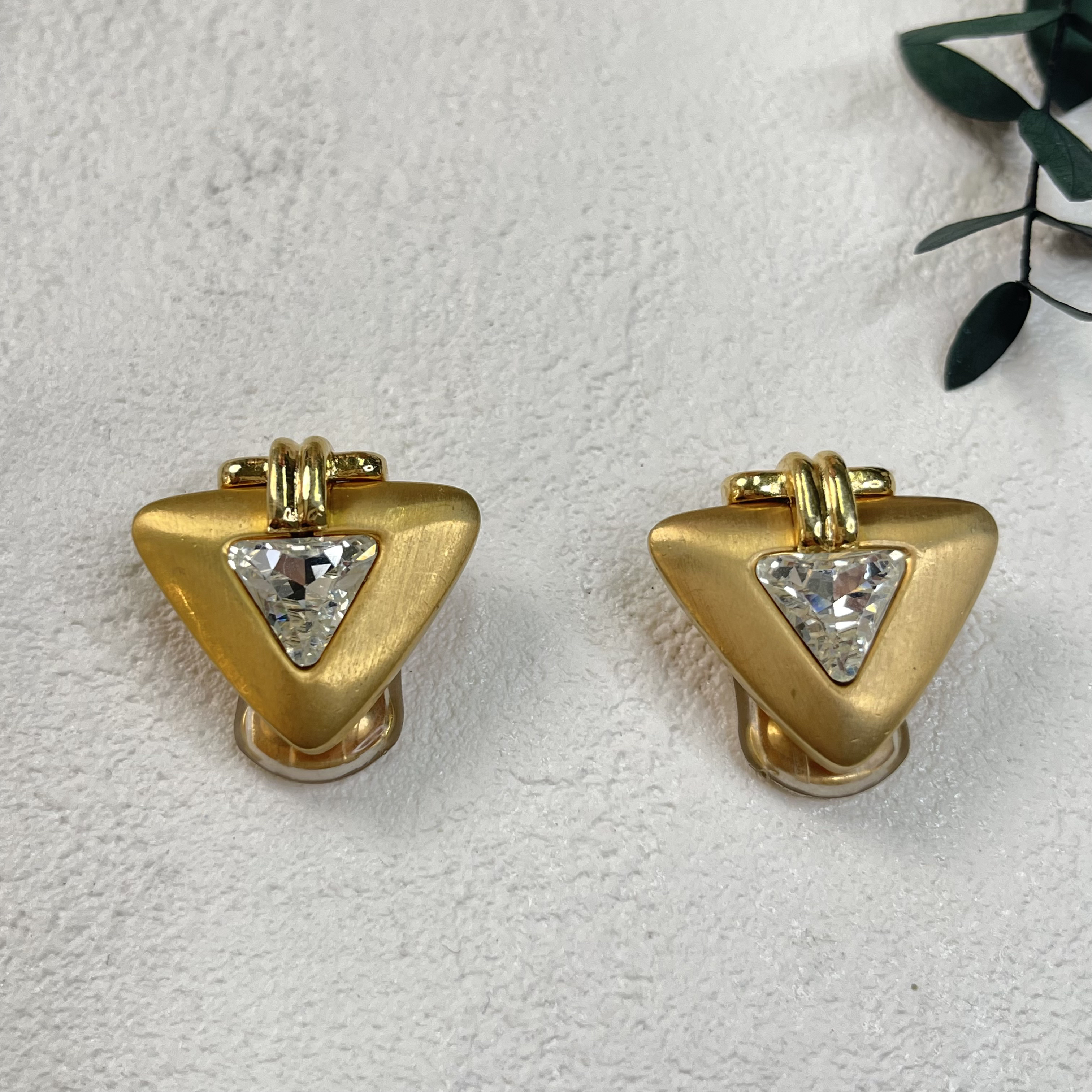 铜合金玻璃耳饰 【六六中古】孤品复古耳夹ap5244