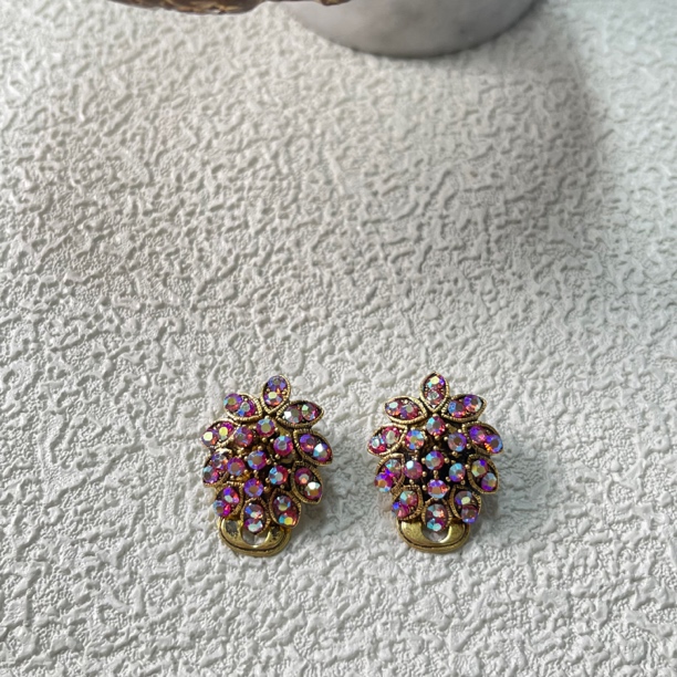 铜合金耳饰 【六六中古】孤品复古耳夹ap6053