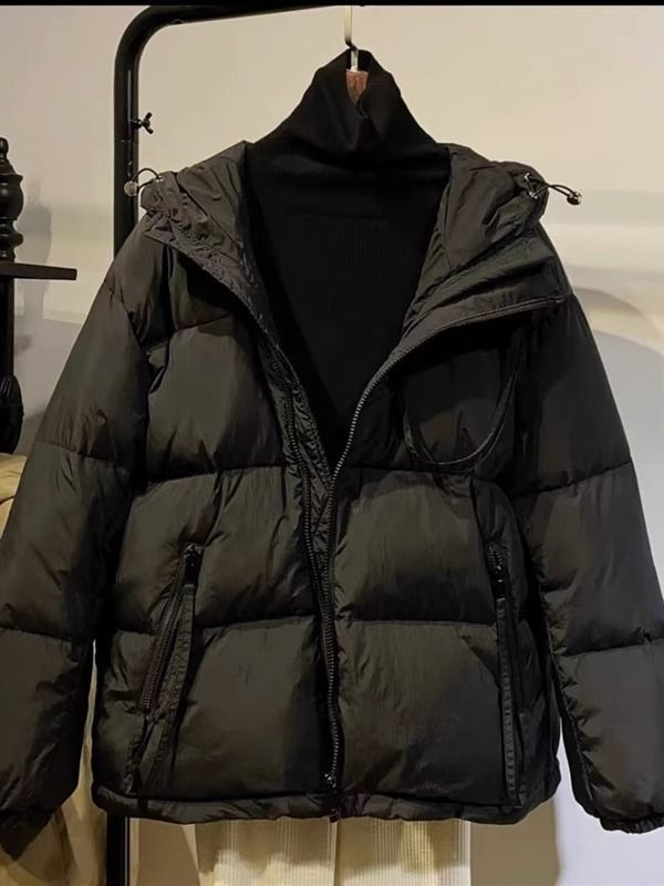 乐甄选羽绒服秋冬季韩版短款加厚保暖羽绒服女连帽外套小个子宽松