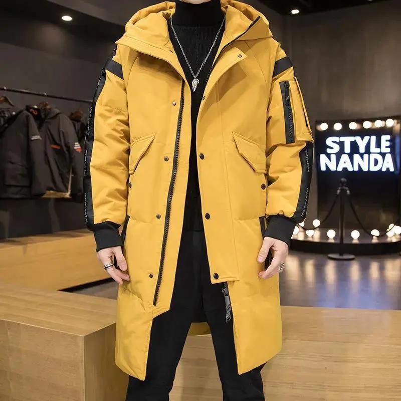 反季2023新款过膝派克服加厚中长款男士羽服冬季白鸭外套潮羽绒衣