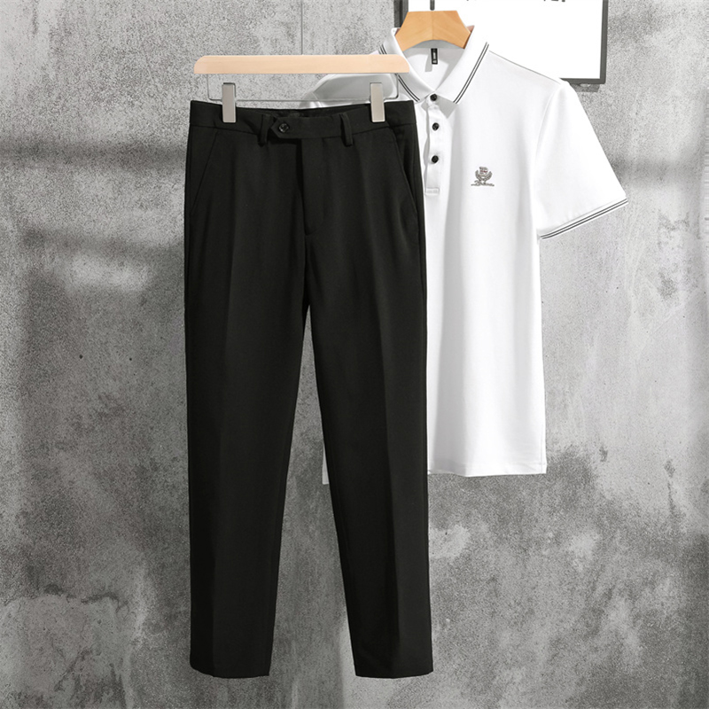 2022秋季新款休闲男裤小西裤修身小脚轻奢垂感痞帅高级感西装裤子