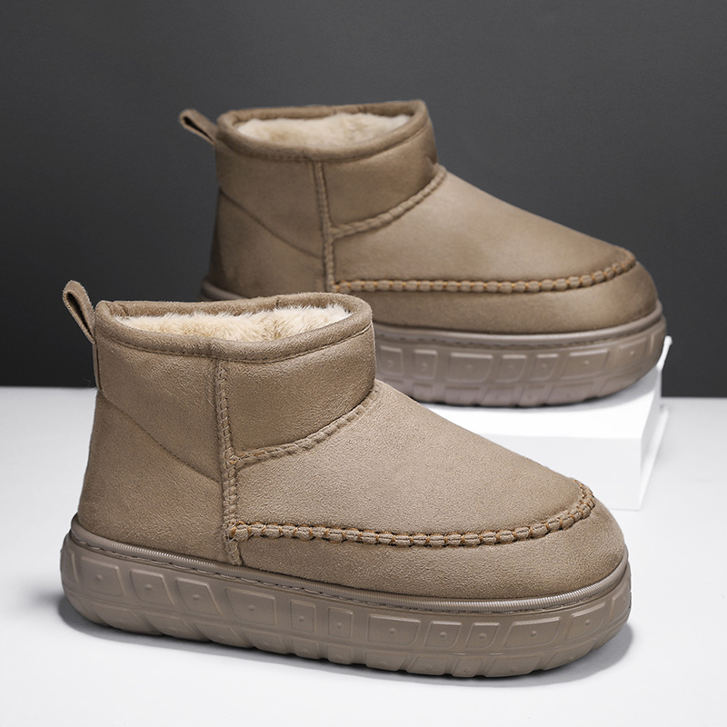 面包鞋2024秋冬季新款时尚加绒百搭靴防水低帮加厚防寒保暖雪地靴