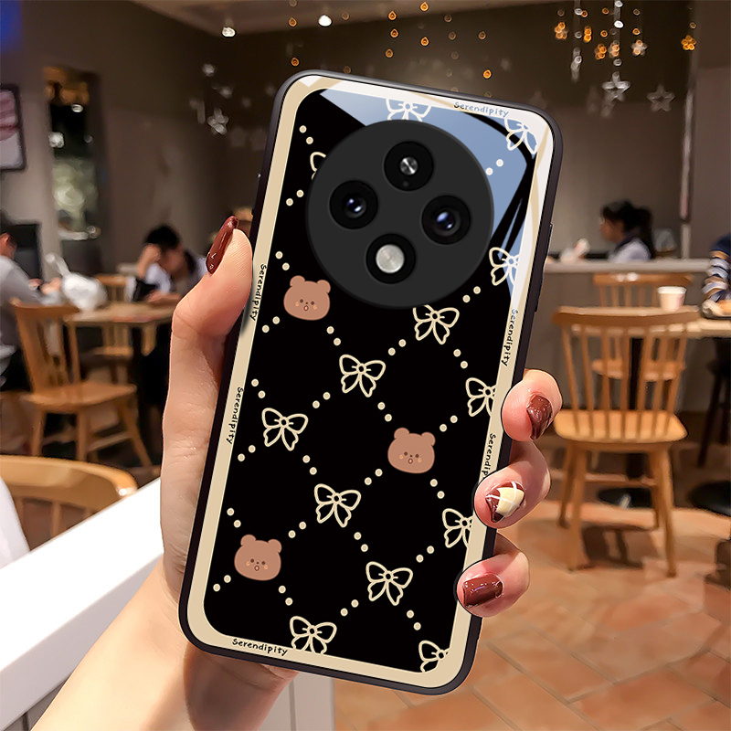 幸运熊适用OPPOA3Pro手机壳a3pro玻璃保护套防摔镜头高级感个性网