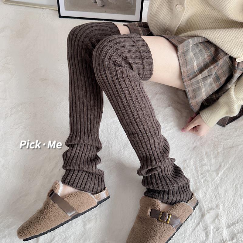 韩系复古过膝长筒袜配靴子堆堆袜套女秋冬美拉德防滑腿套大腿袜