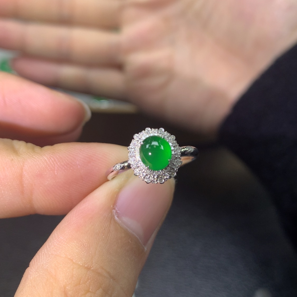 【闪购商品】翡翠戒指18K金镶嵌