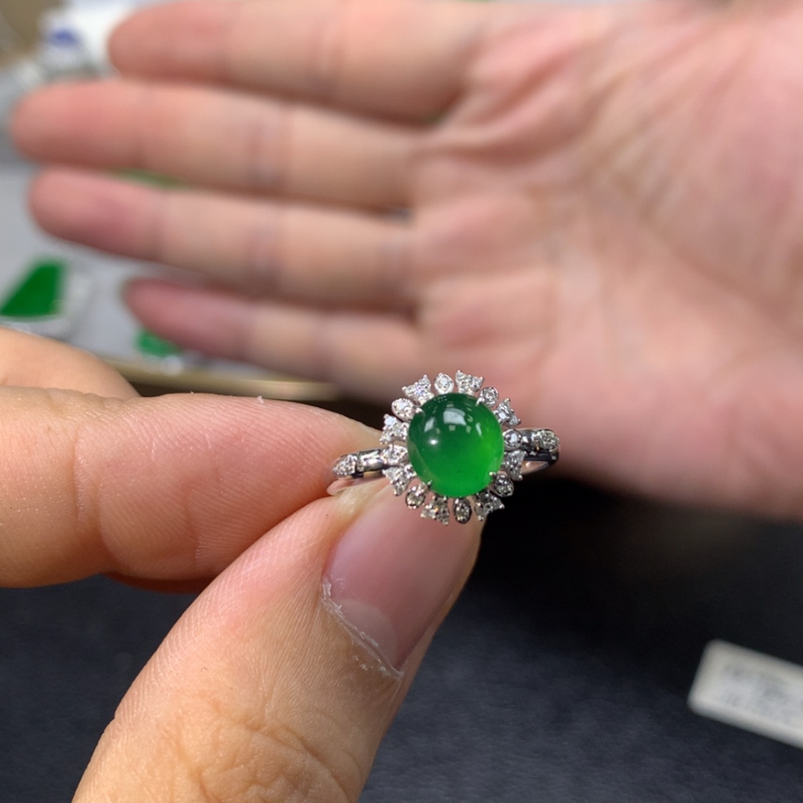 【闪购商品】翡翠戒指18K金镶嵌