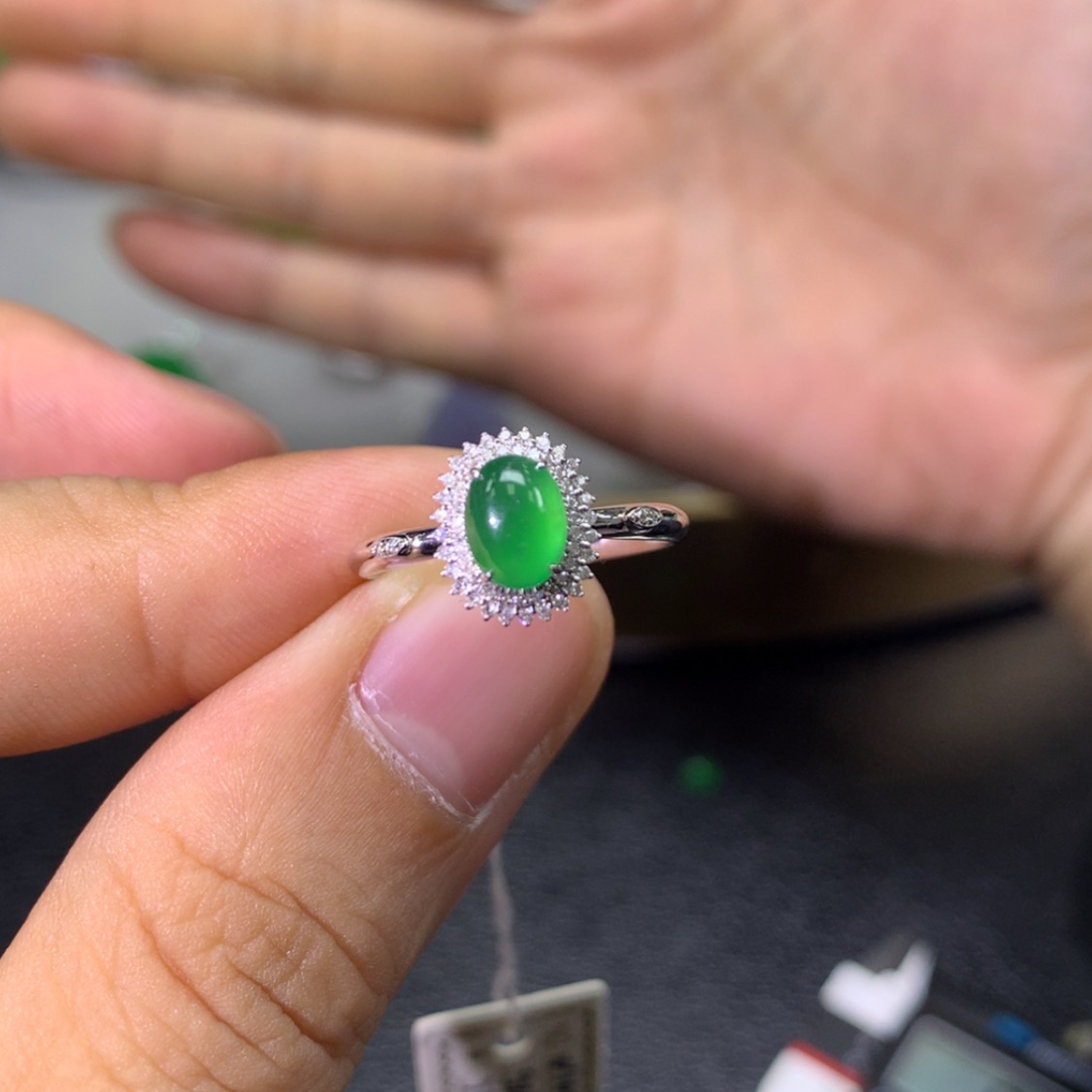 【闪购商品】翡翠戒指18K金镶嵌