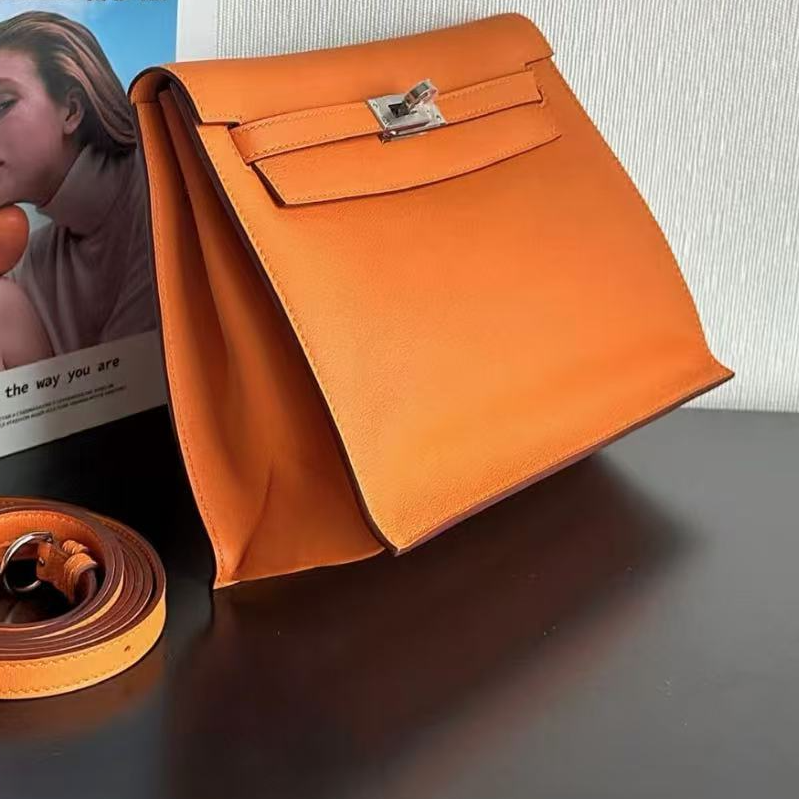 95新 Hermes/爱马仕  danse 爱马仕橙S皮  框N刻