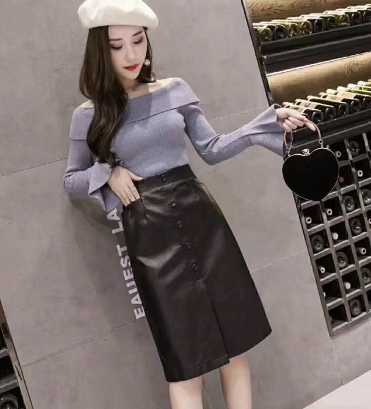 5051#简约百搭款,高腰显瘦后松紧腰不挑人半身裙中长裙。