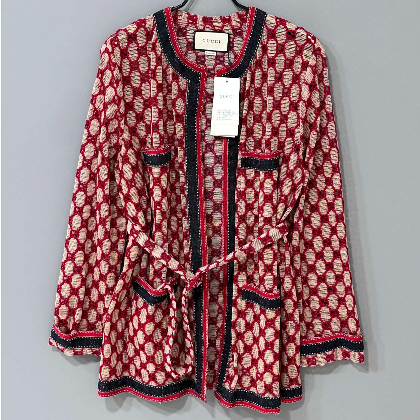 GUCCI /秀款中长镂空外套/42码/全新未使用/17262