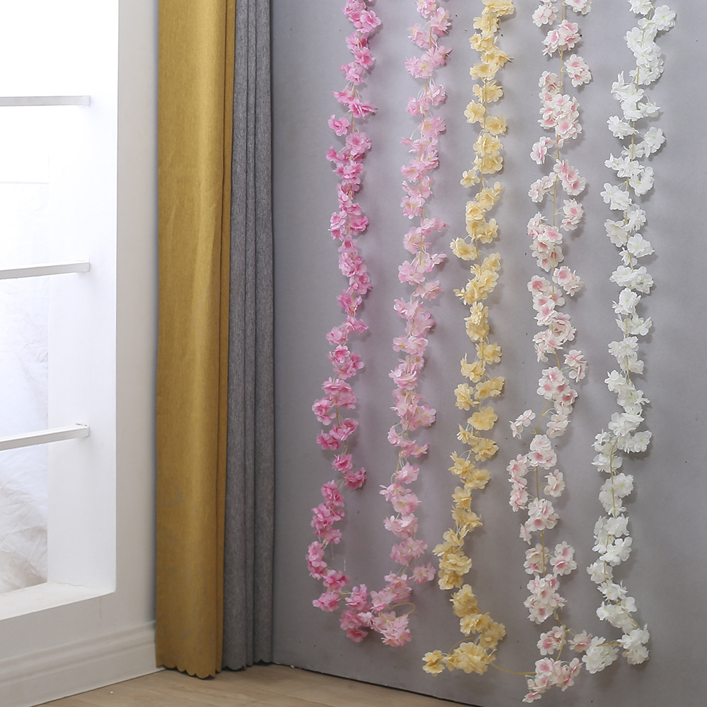 樱花藤条花缠绕空调管道藤蔓遮挡花条树仿真桃花装饰花藤假花藤条