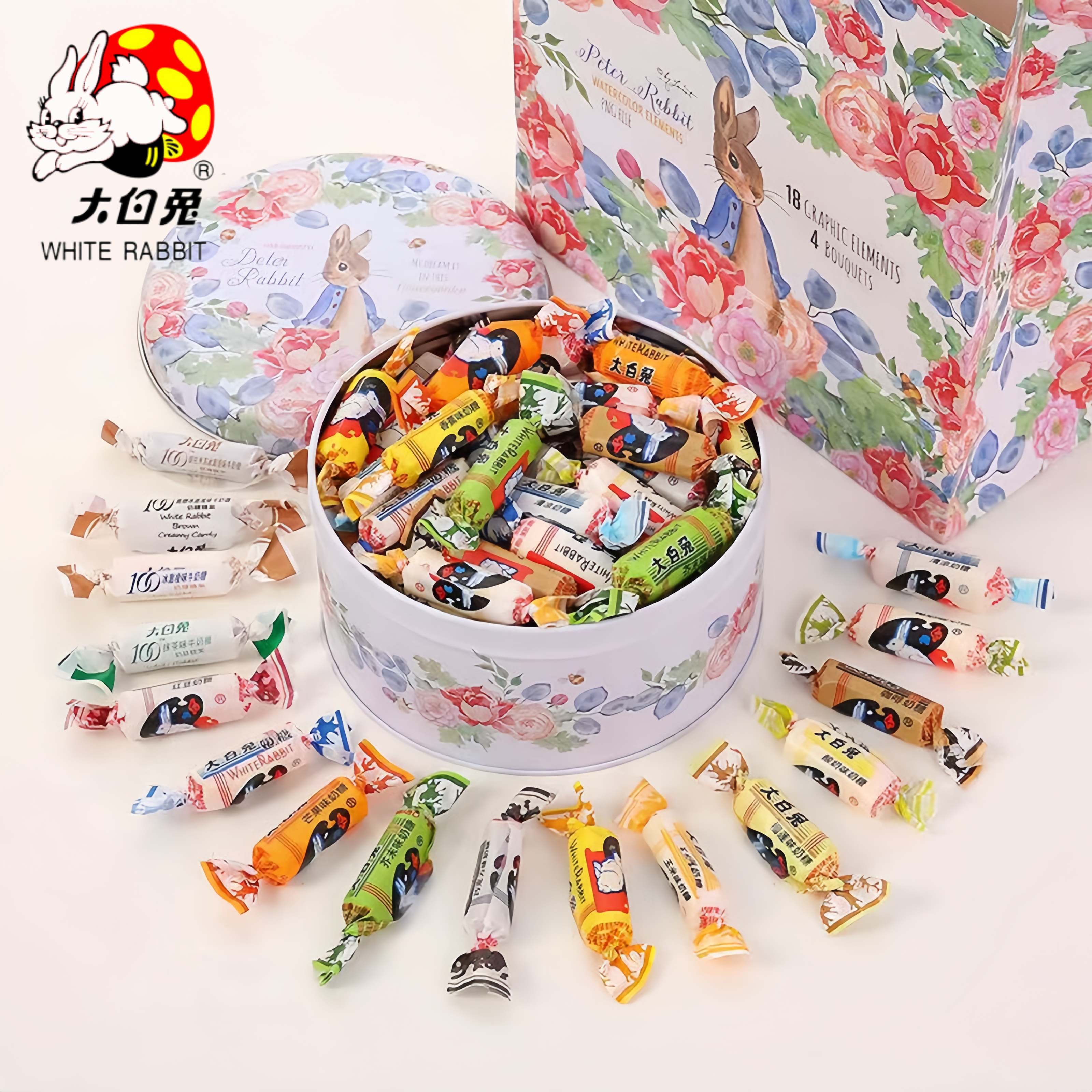 大白兔奶糖礼盒14种混和口味喜糖零食圣诞节糖果礼物批发元旦礼品