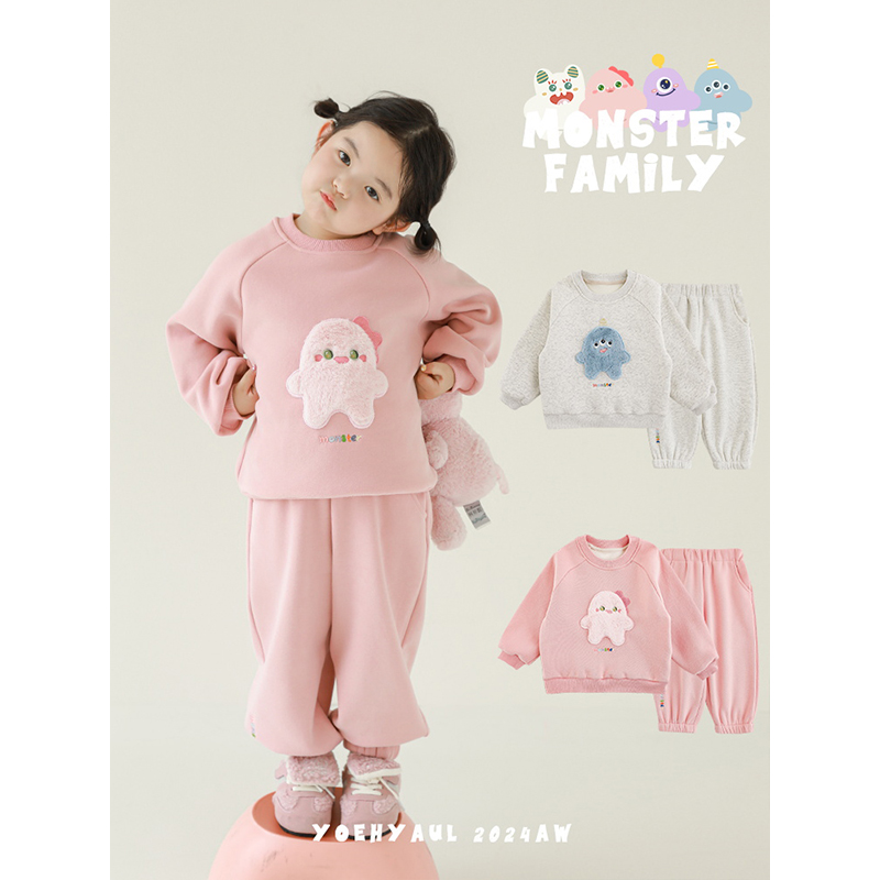 YOEHYAUL/幼悠 冬一波贰【古灵精怪】女童可爱保暖舒适长裤 D3991