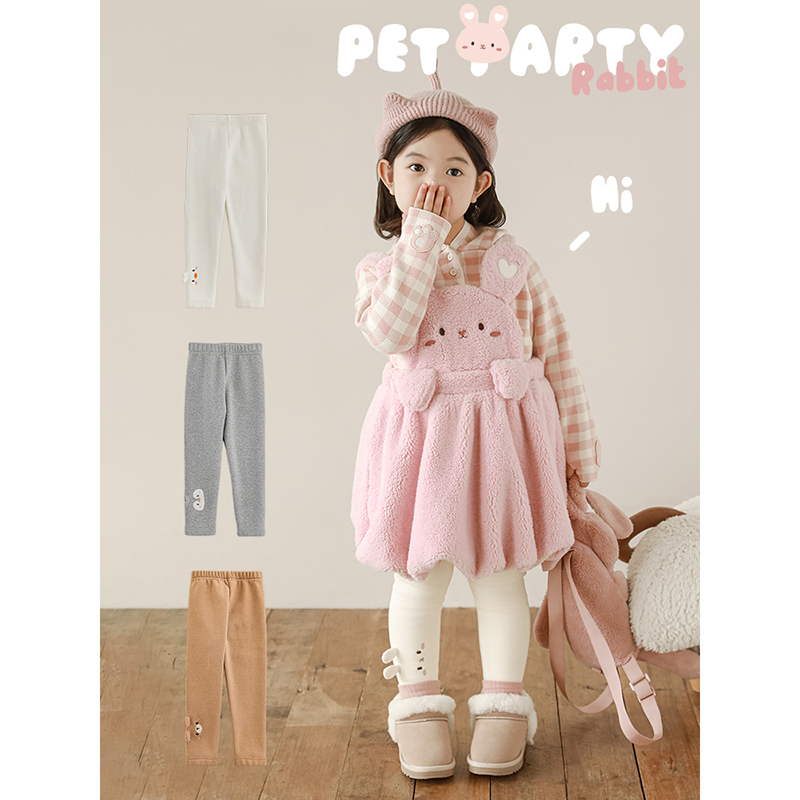 YOEHYAUL/幼悠冬二波 【动物星球】女童秋冬纯色打底裤套 D3823-1