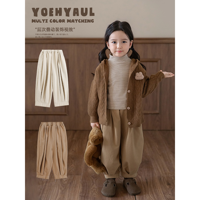 【2025年秋冬清】幼悠女童春秋洋气舒适休闲九分裤 Q3509