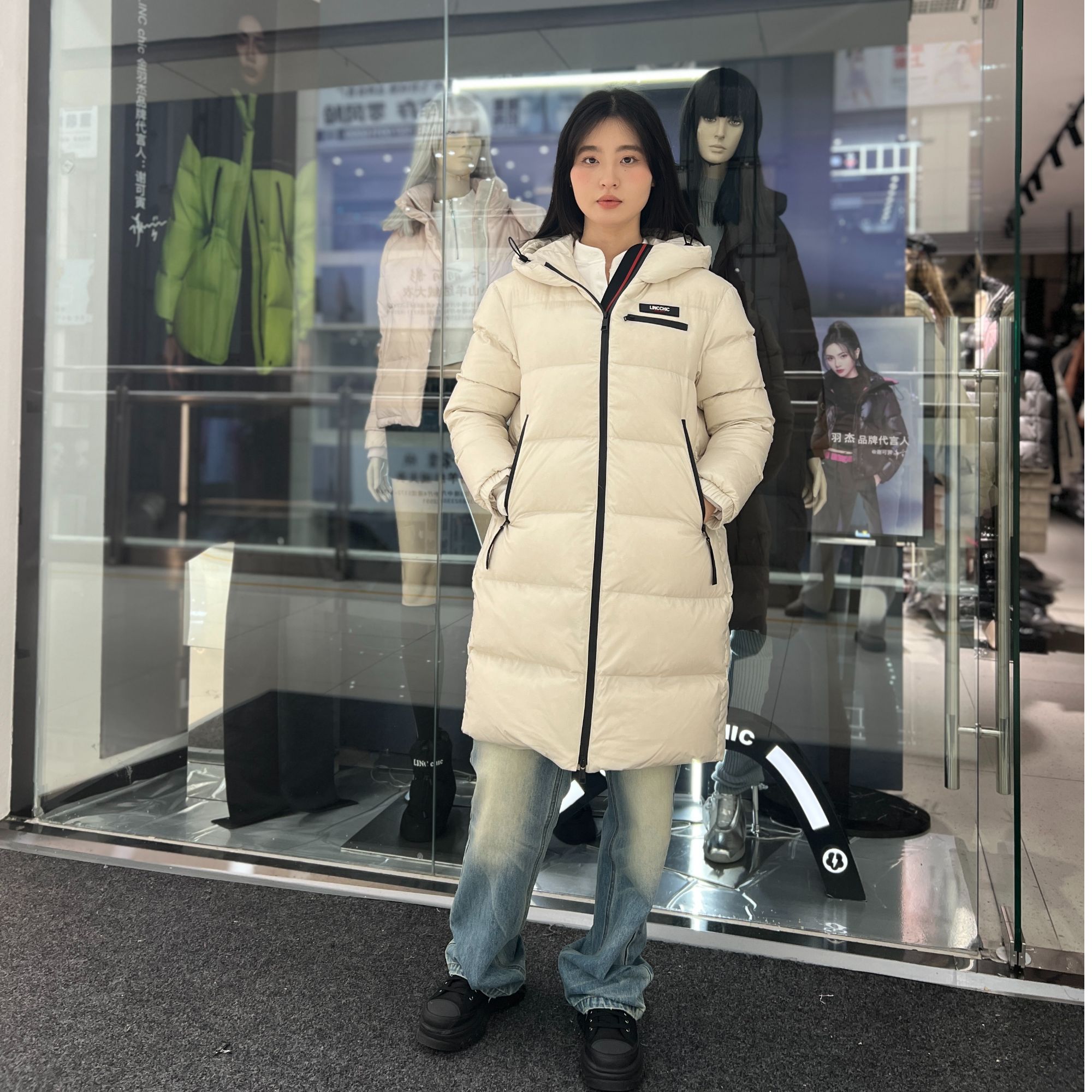 LINC金羽杰z系列 中长直身型羽绒服6310