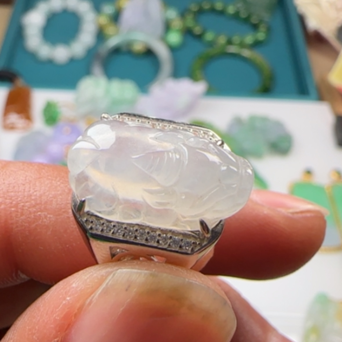 【闪购商品】翡翠挂件银S925镶嵌老**卤