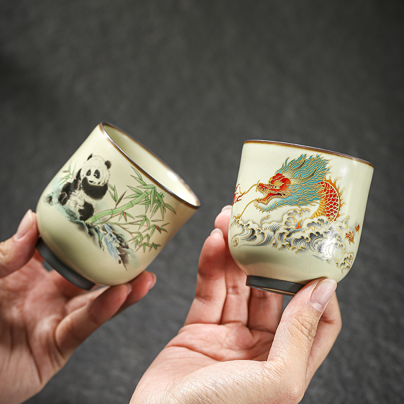 汝窑复古主人杯单杯开片个人专用茶杯陶瓷品茗杯功夫茶具茶盏家用