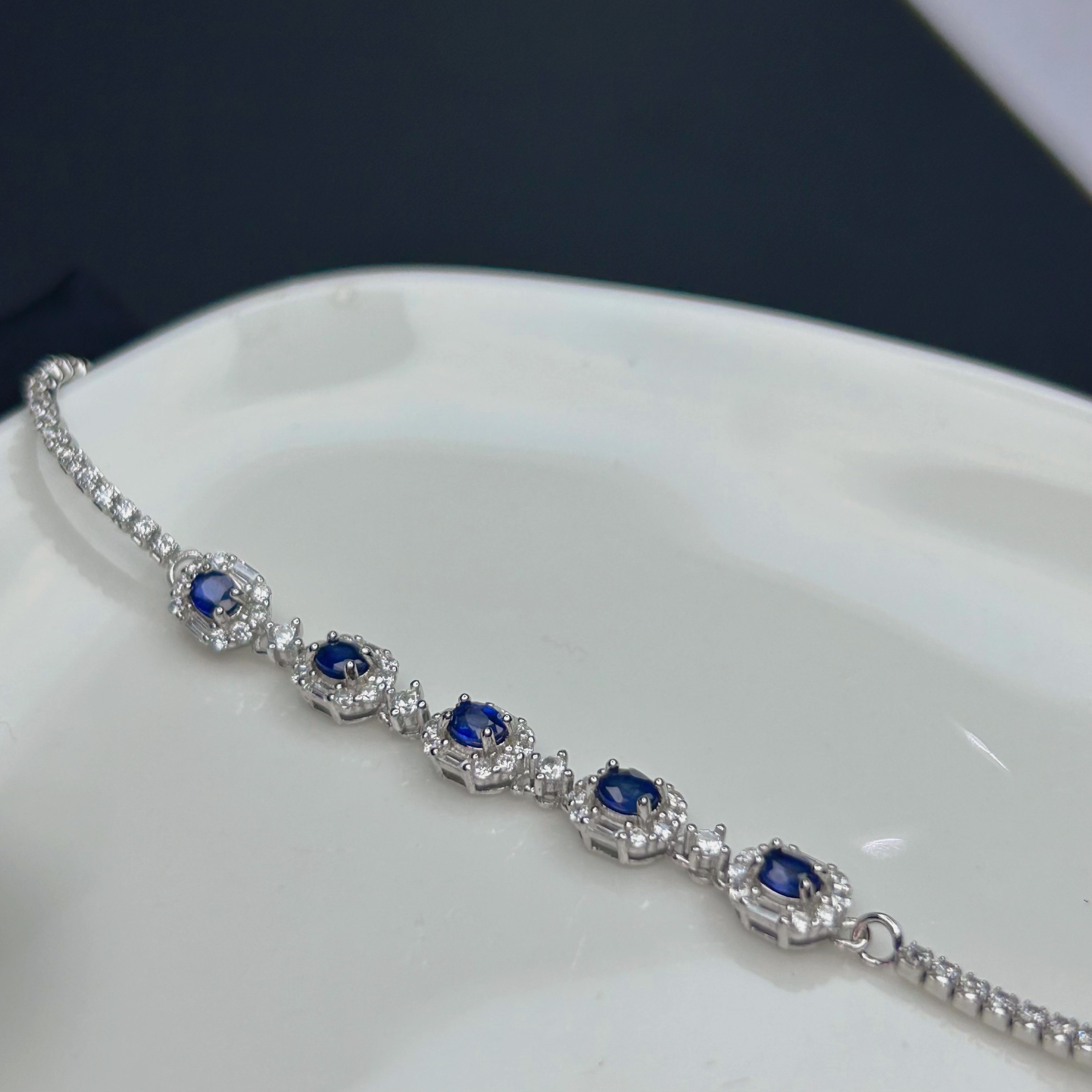 【石古会】S925银蓝宝石手链【多样性发一】【LBS008】