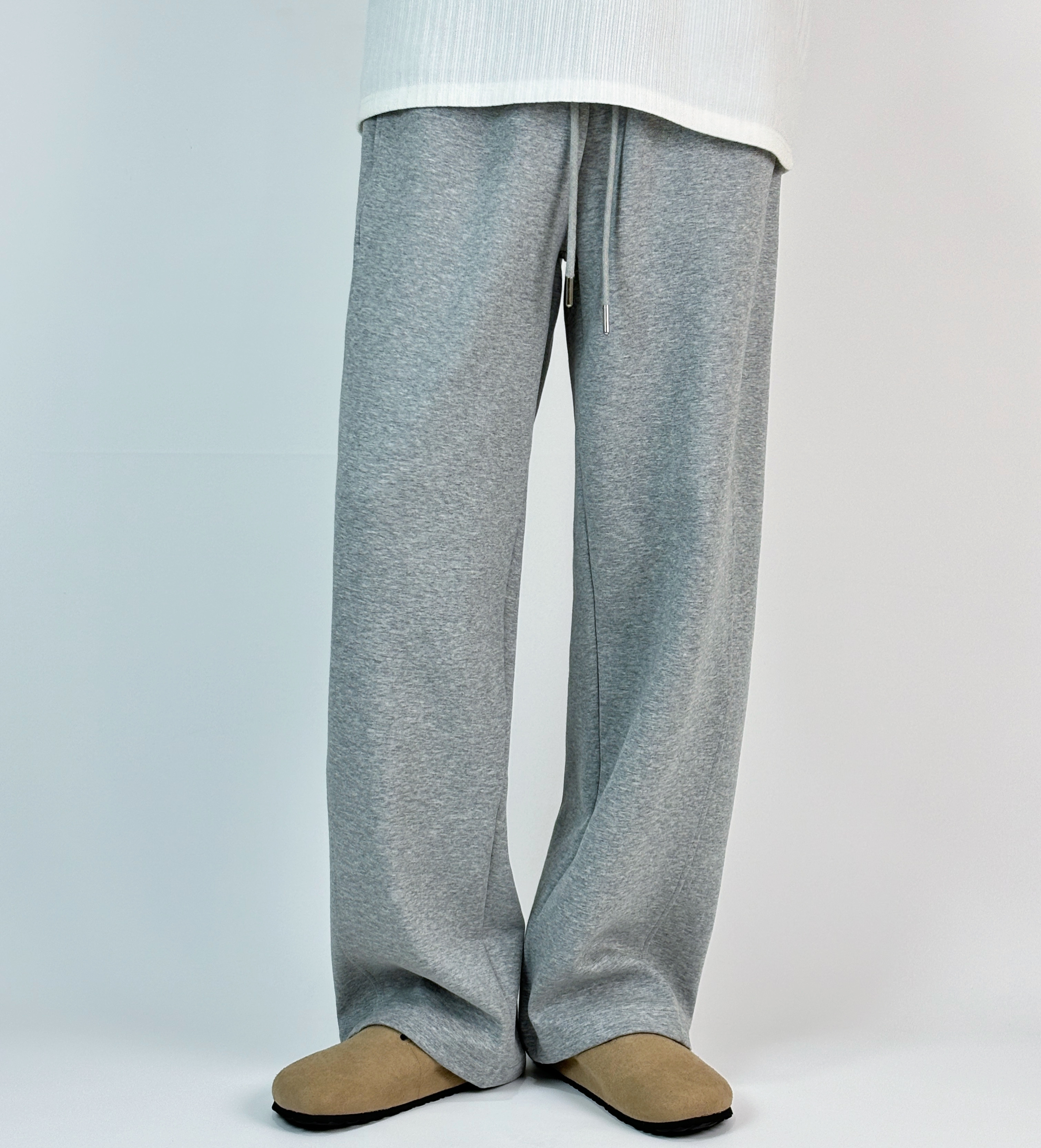 夏季纯色直筒抽绳卫裤运动休闲高级百搭简约可调节束脚