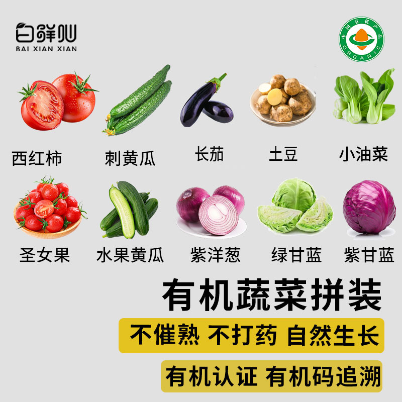 有机蔬菜套餐新鲜配送西红柿黄瓜樱桃番茄水果圣女果青椒茄子西芹