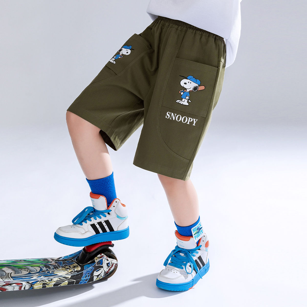 【青青】史努比夏2025中大童五分裤男孩裤子4k099（组合）